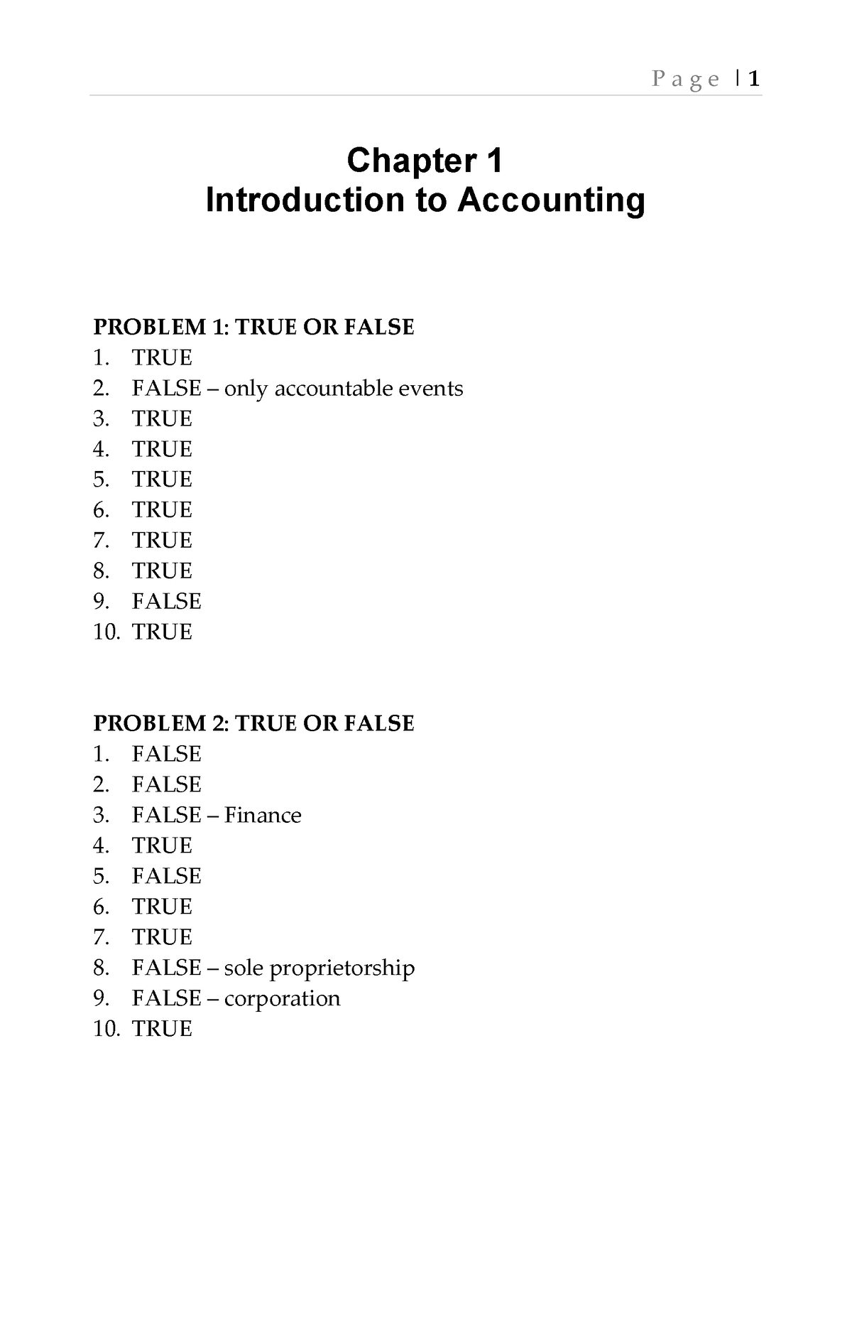 SOL. MAN. Chapter 1 Introduction TO Acctg - P A G E | 1 Chapter 1 ...