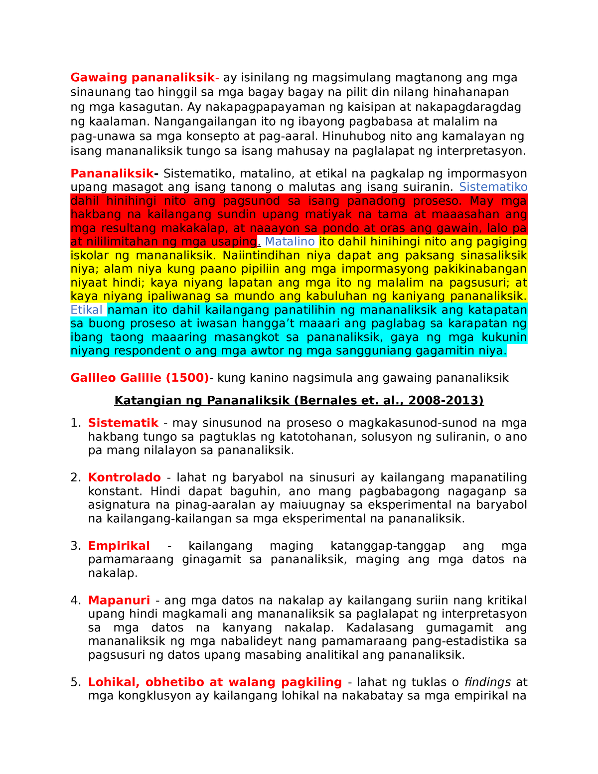 FILI Yunit 4 Notes - Gawaing Pananaliksik- Ay Isinilang Ng Magsimulang ...