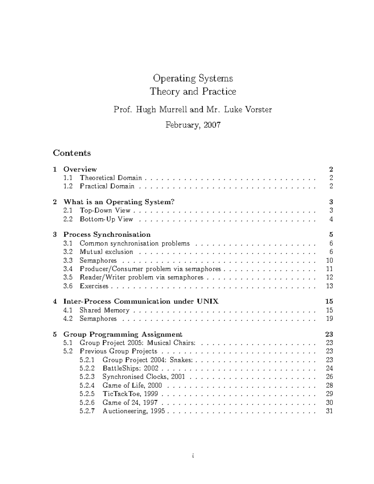 Os - notes on operating systems - Operating Systems Theory and Practice ...