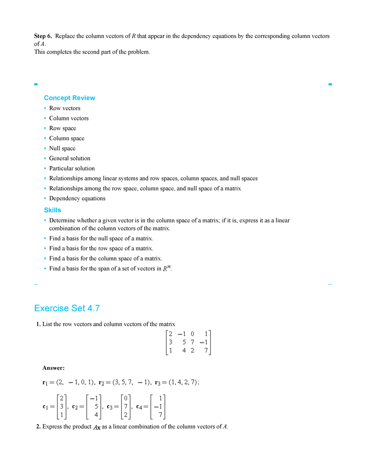 Exercise Set 4 - Ini Adalah Tugas Pada Mata Kuliah Aljabar Linear ...