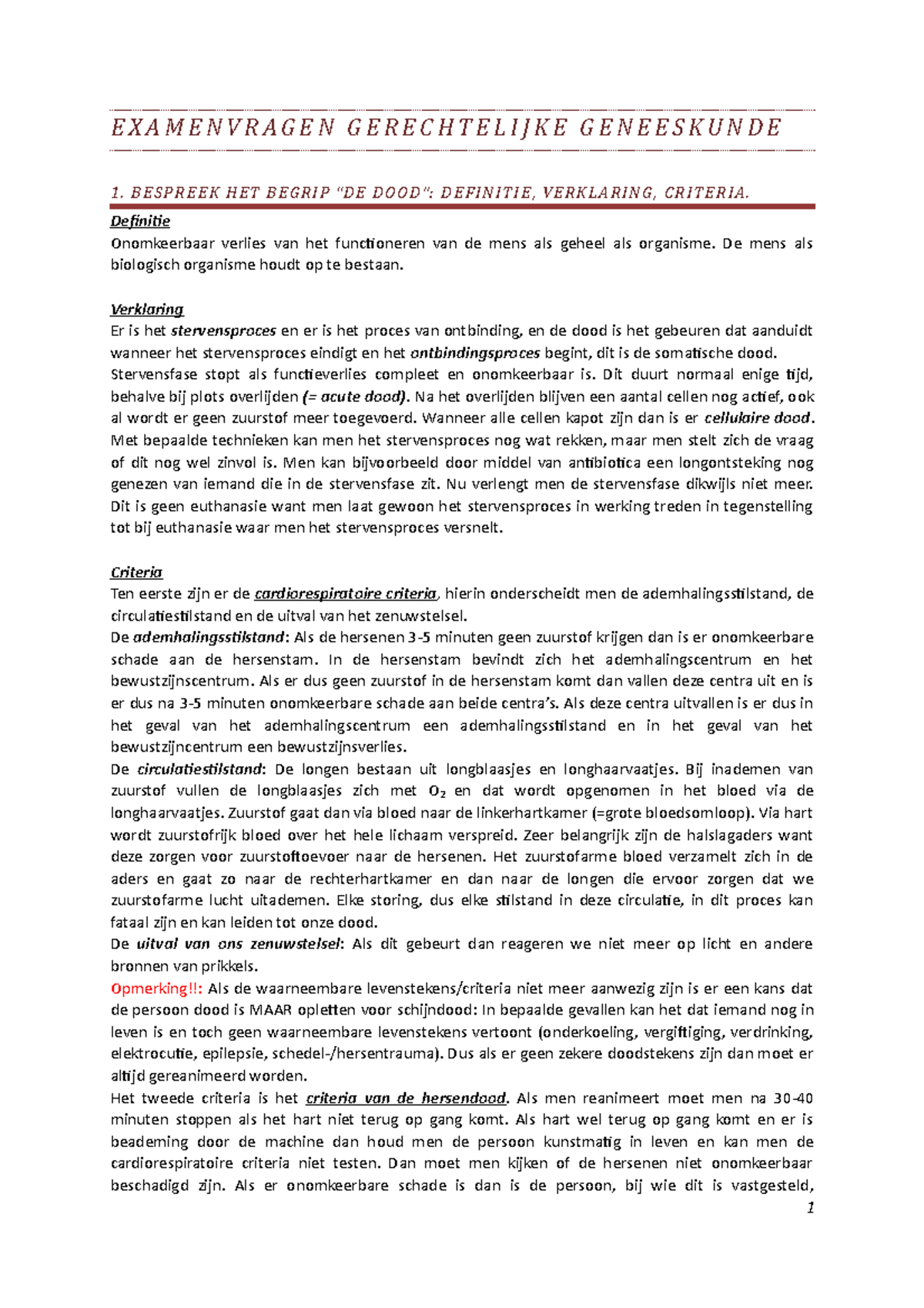 Samenvatting - College Allemaal - EXAMENVRAGEN GERECHTELIJKE ...