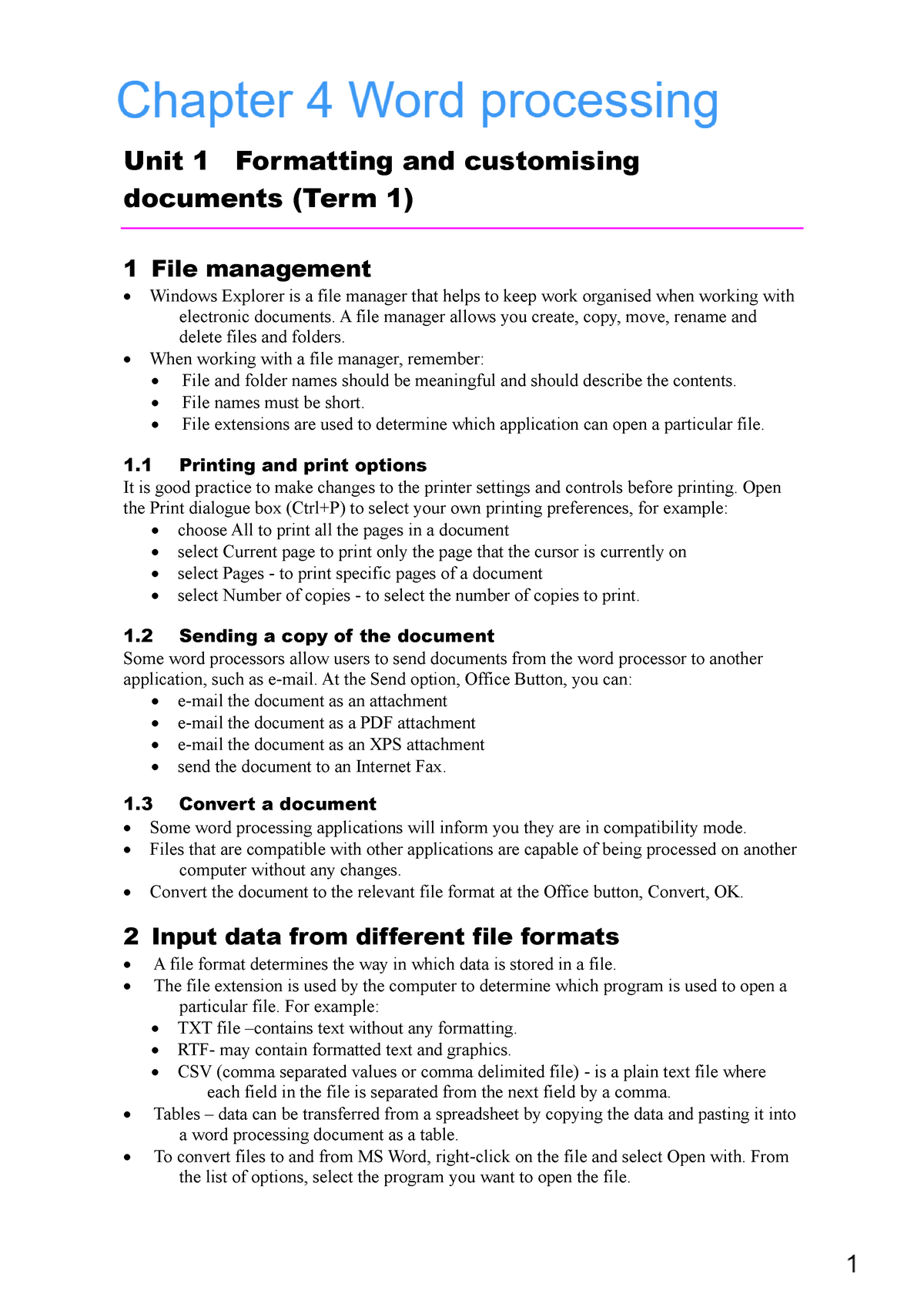 chapter-4-word-processing-unit-1-formatting-and-customising-documents