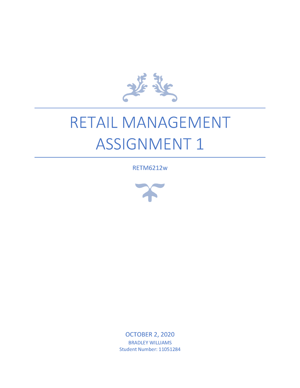 assignment retail management