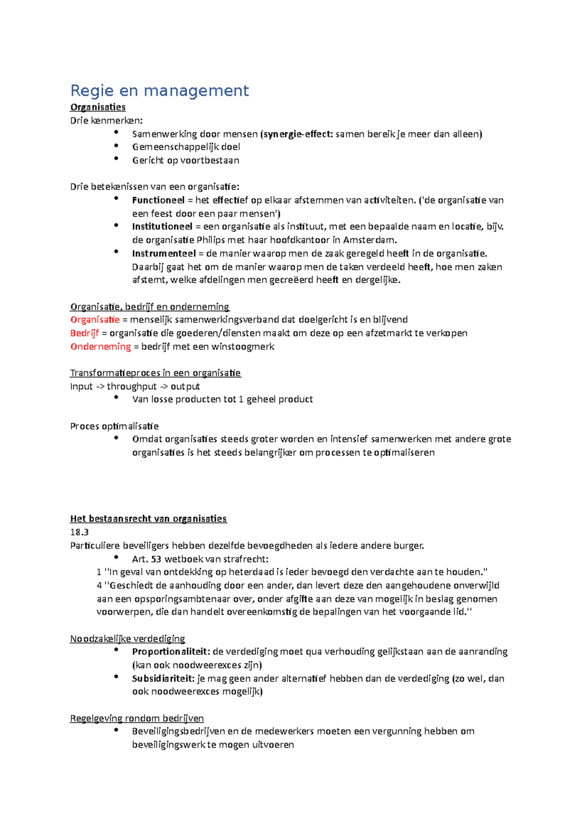 Regie En Management - Regie En Management Organisaies Drie Kenmerken ...