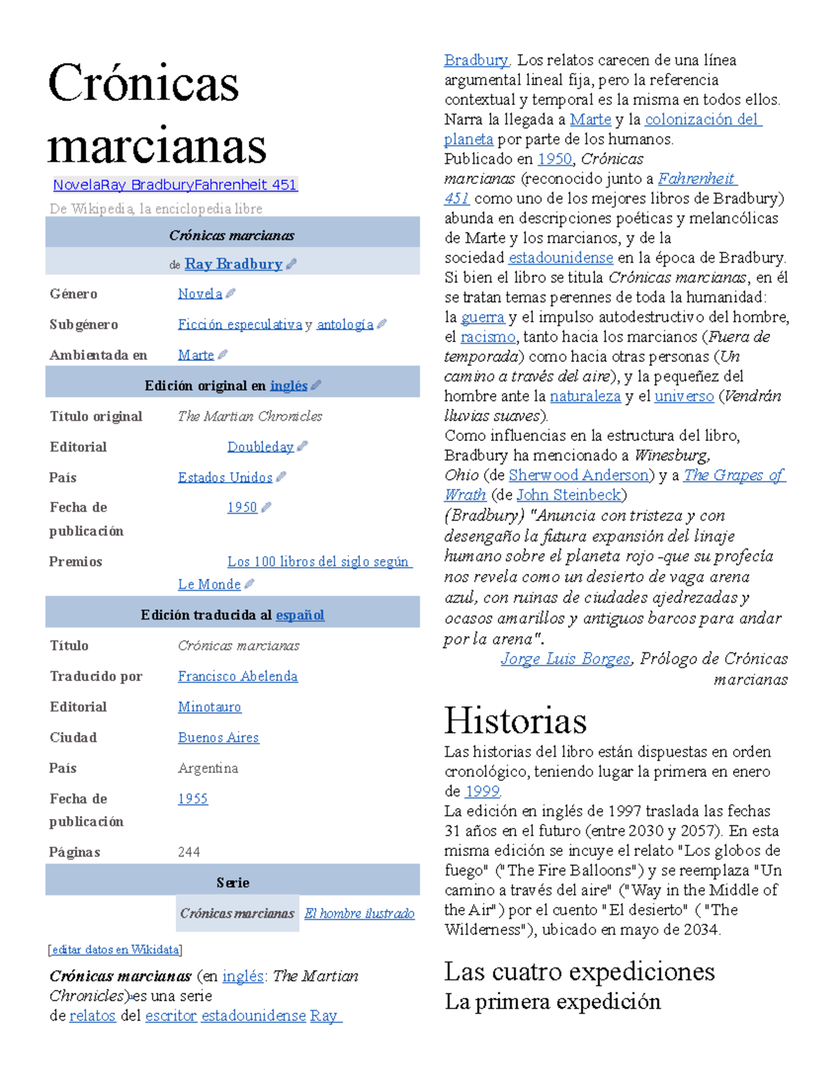 Crónicas Marcianas Análisis Studocu
