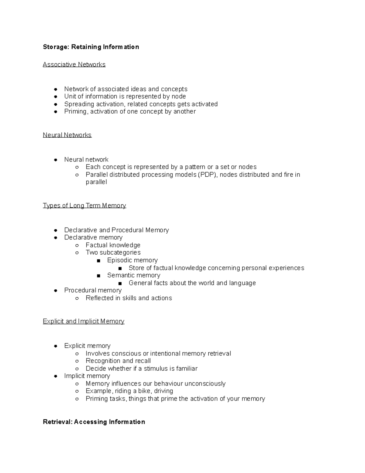 Chapter 8 laura lectures Storage Retaining Information Associative