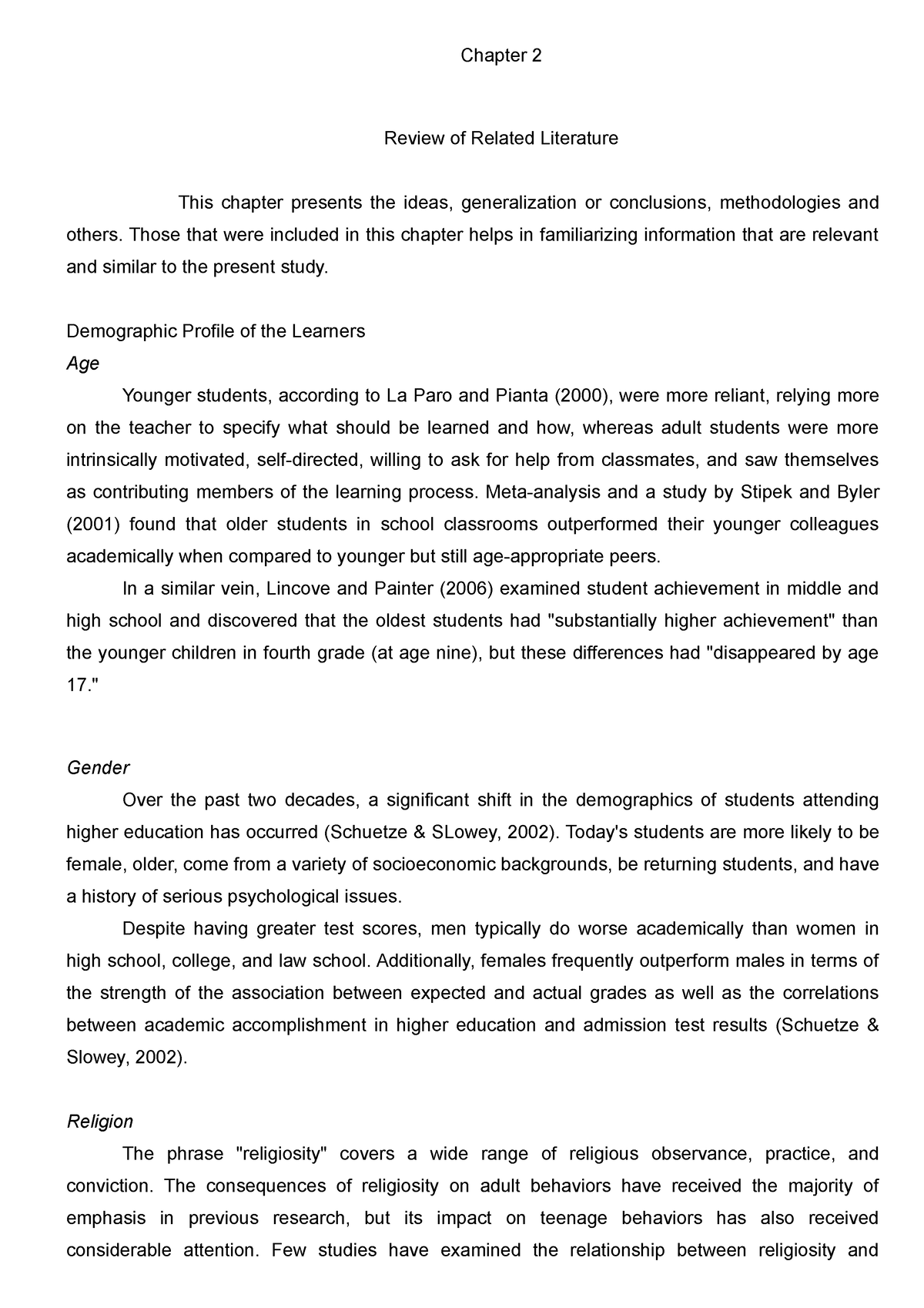 chapter 2 research sample review of related literature