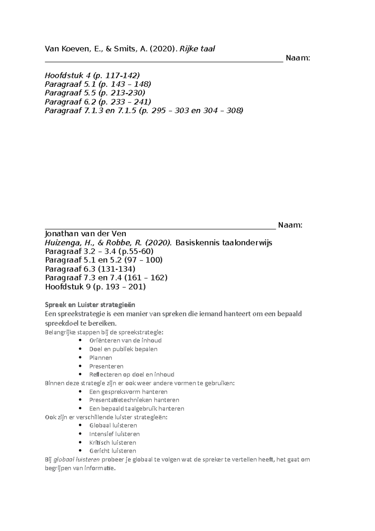 Nederlands Colleges - Van Koeven, E., & Smits, A. (2020). Rijke Taal ...