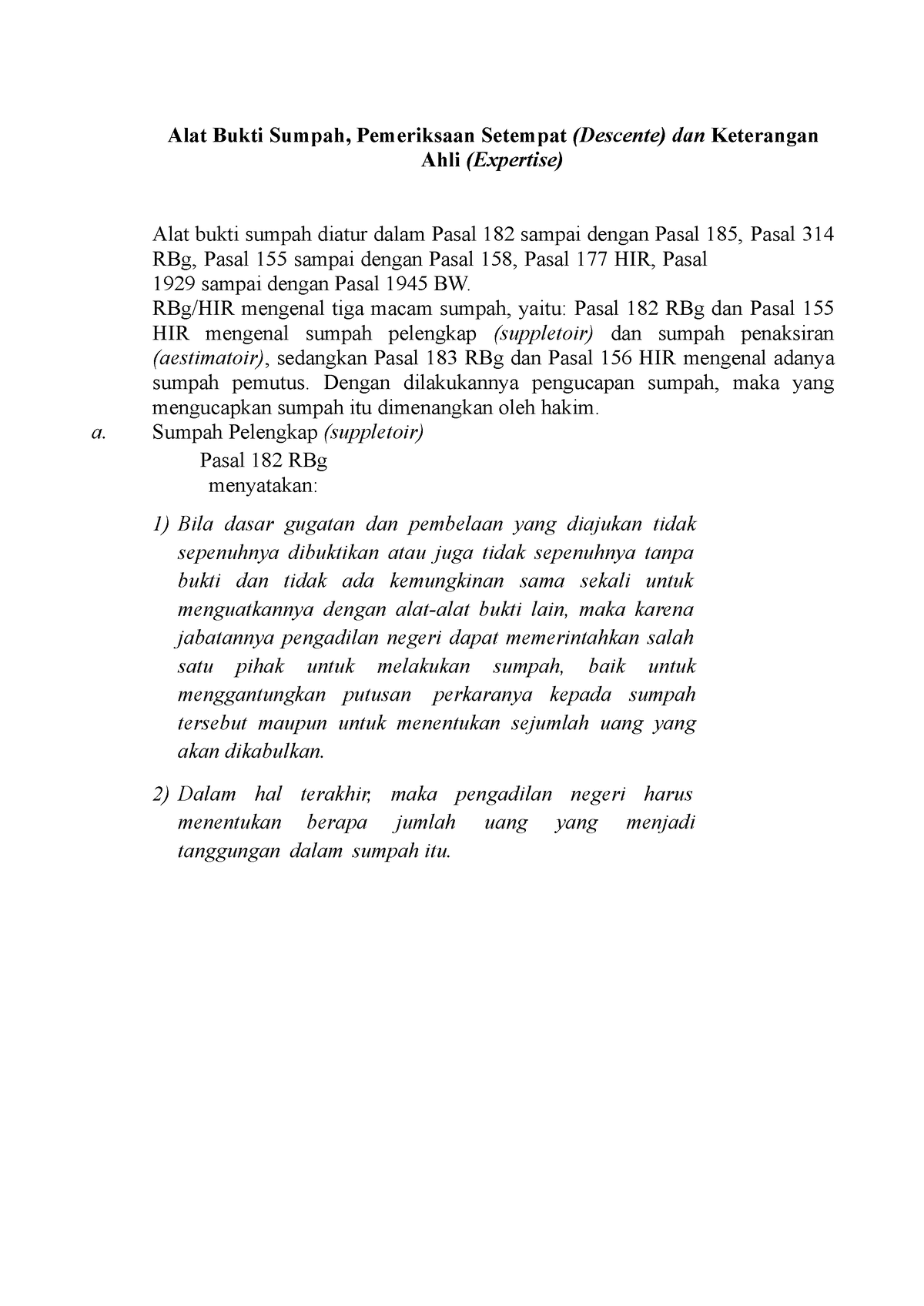 Alat Bukti Sumpah dalam hukum acara perdata - Alat Bukti Sumpah ...