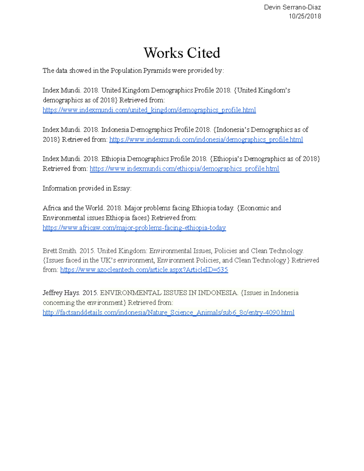 Works Cited Google Docs Devin SerranoDiaz 10/25/ Works Cited The