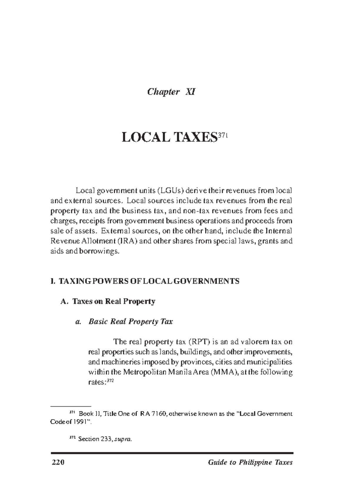 Local-taxes - taxation - Chapter XI LOCAL TAXES 371 Local government ...