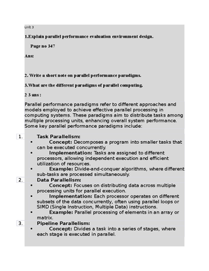 PDC unit 1 notes by aniket - UNIT 1. Explain the parallelism in short ...