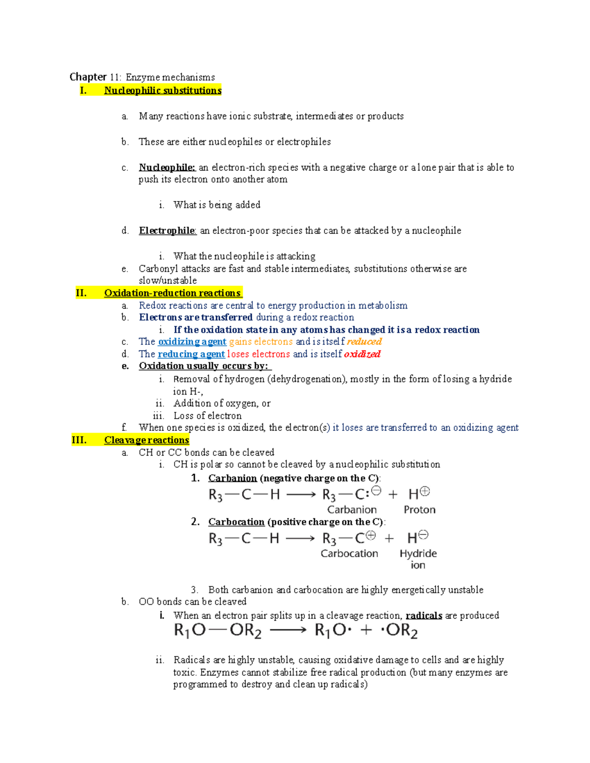 2020 Biochemistry lecture notes lecture 13 - Chapter 11: Enzyme ...