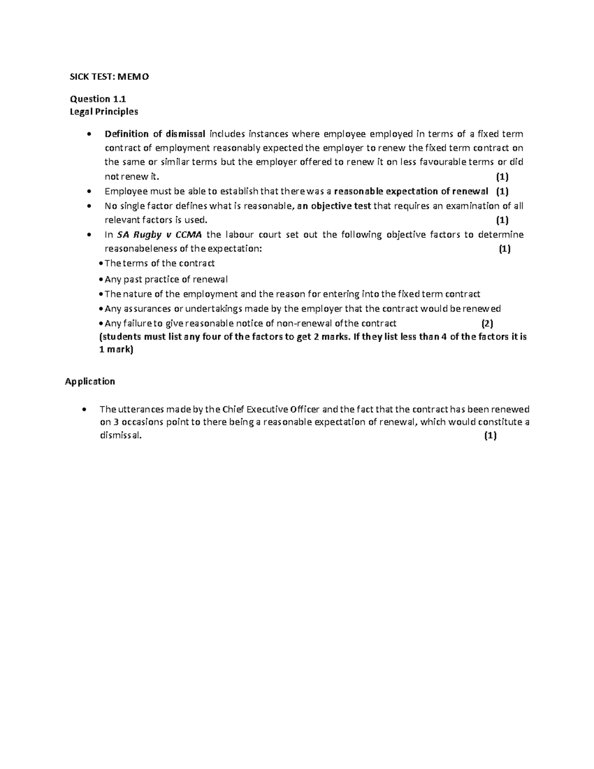 ABR 410 SICK TEST MEMO - 3 JUNE 2024 - SICK TEST: MEMO Question 1 ...