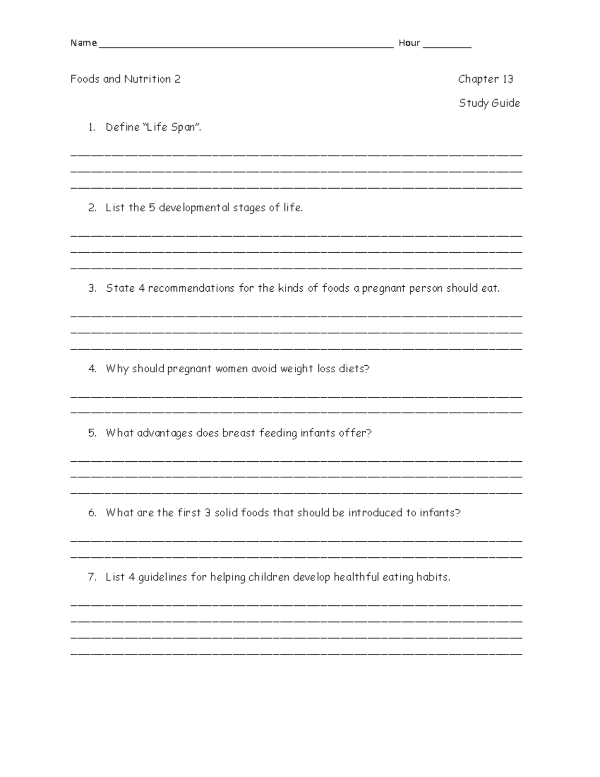 Chapter 13 Study Guide - Nots - Name