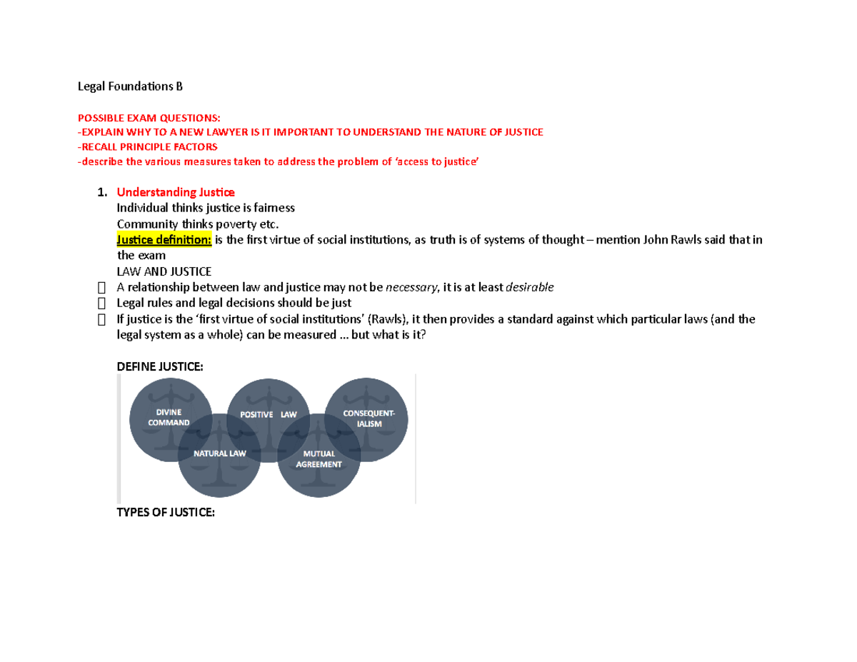 Legal Foundations B WEEK 9 Lecture - Legal Foundations B POSSIBLE EXAM ...