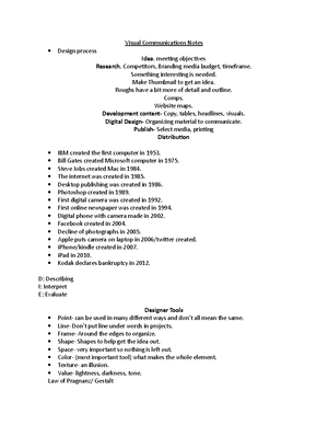 Week 7 module notes - Elements of Visual Structure Space/frame o ...