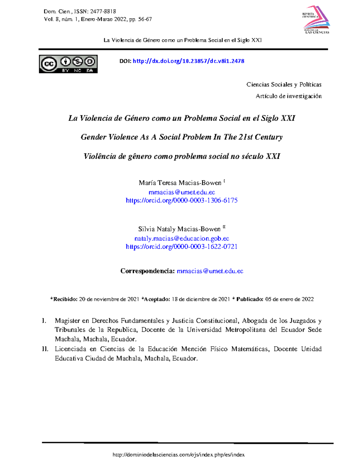 Dialnet-La Violencia De Genero Como Un Problema Social En El Siglo XX ...