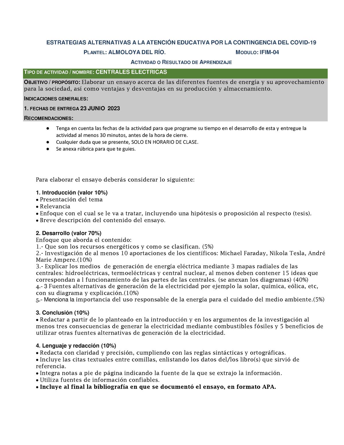 Centrales - Ciencias - Estrategias Alternativas A La AtenciÓn Educativa 