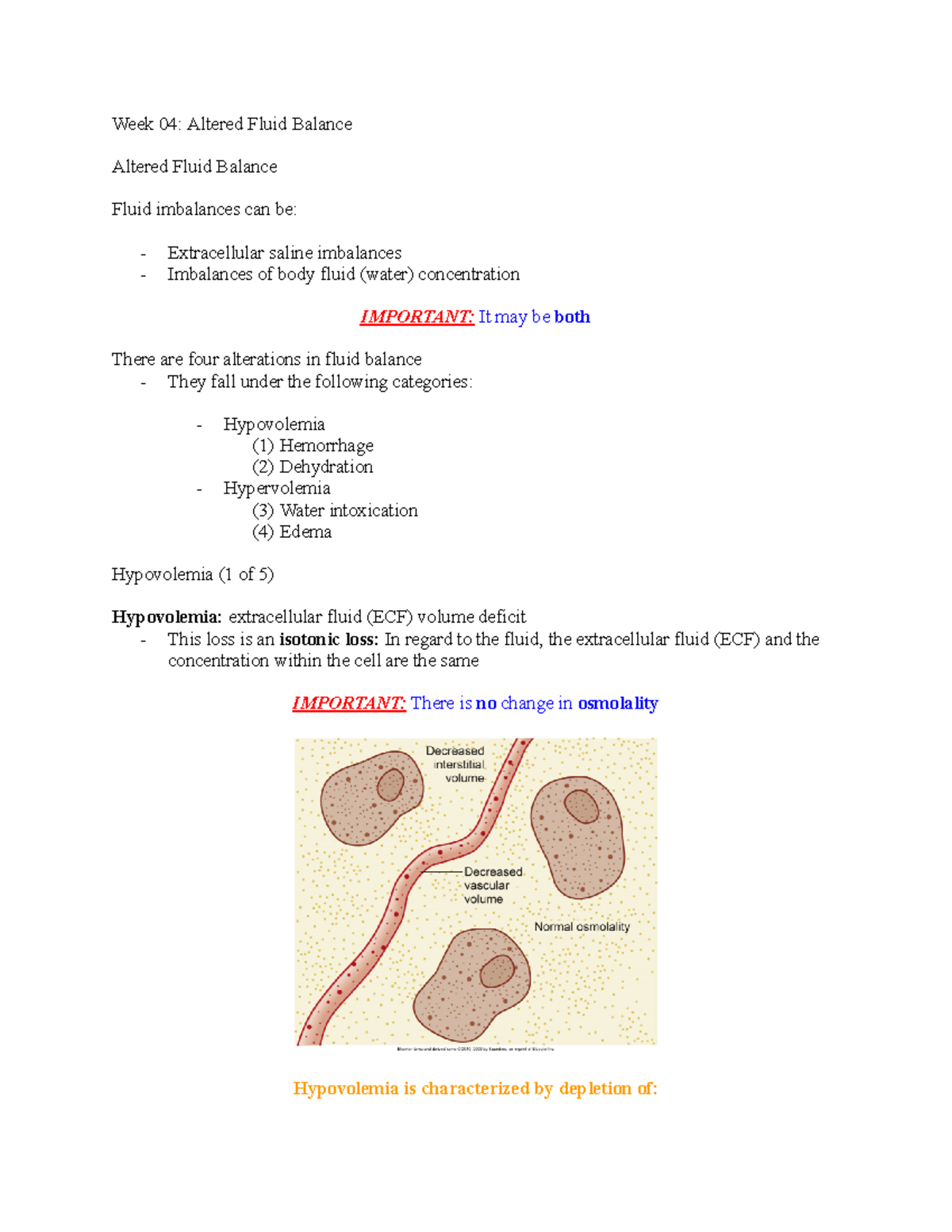 Week 4 Study Session Altered Fluid Balances Week 04 Altered Fluid