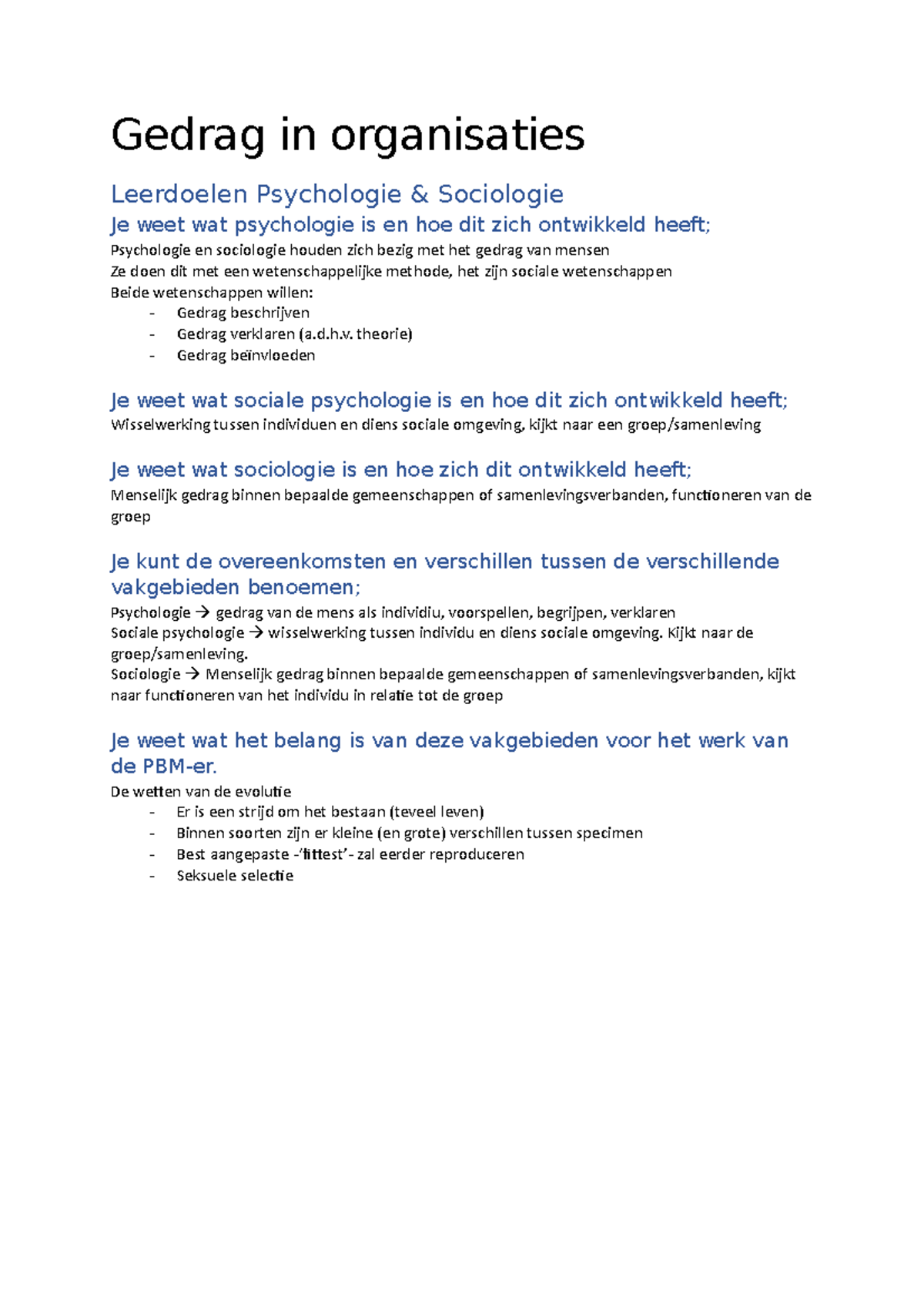 Gedrag In Organisaties Samenvatting - Gedrag In Organisaties Leerdoelen ...