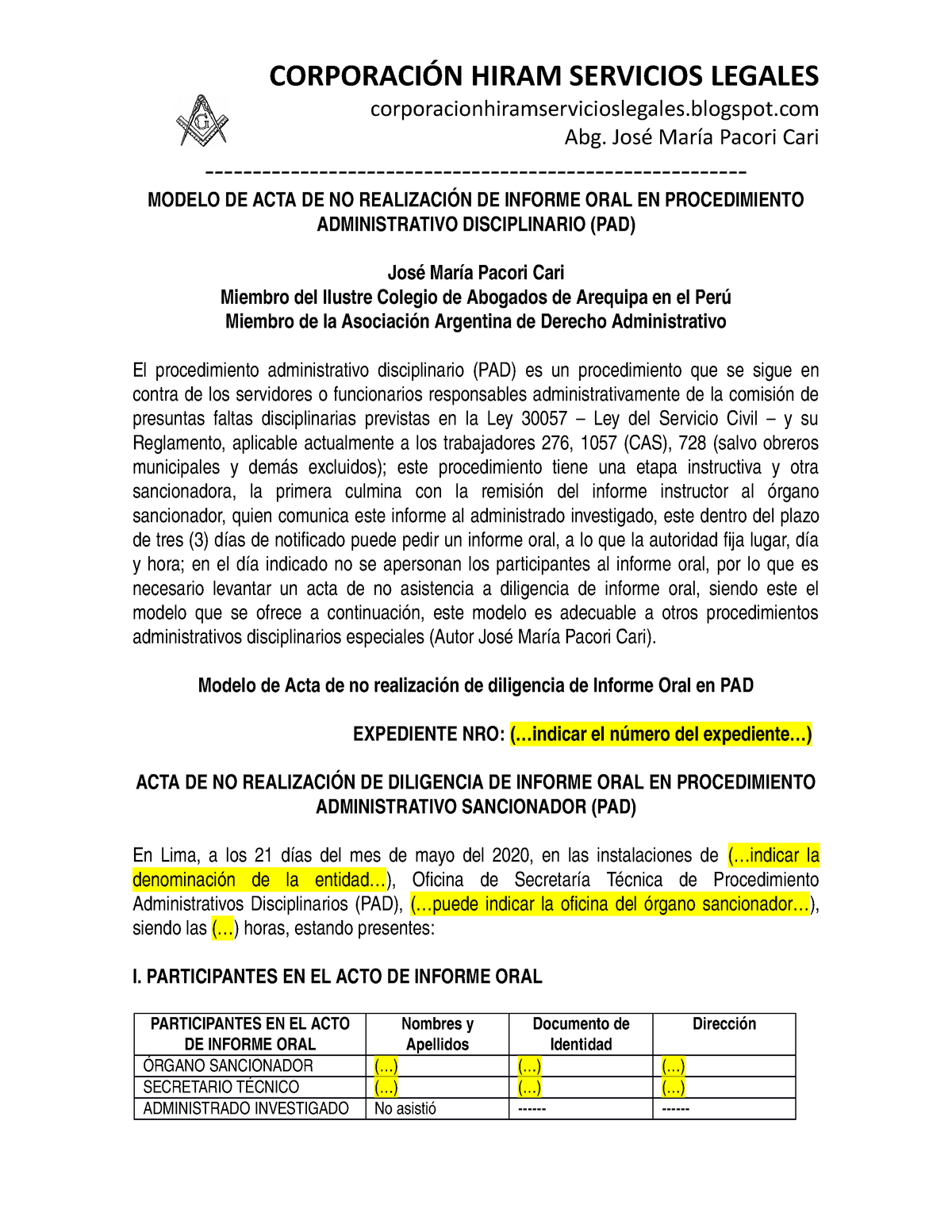 ACTA DE NO Realización DE Diligencia DE Informe ORAL - derecho procesal  constitucional - Studocu
