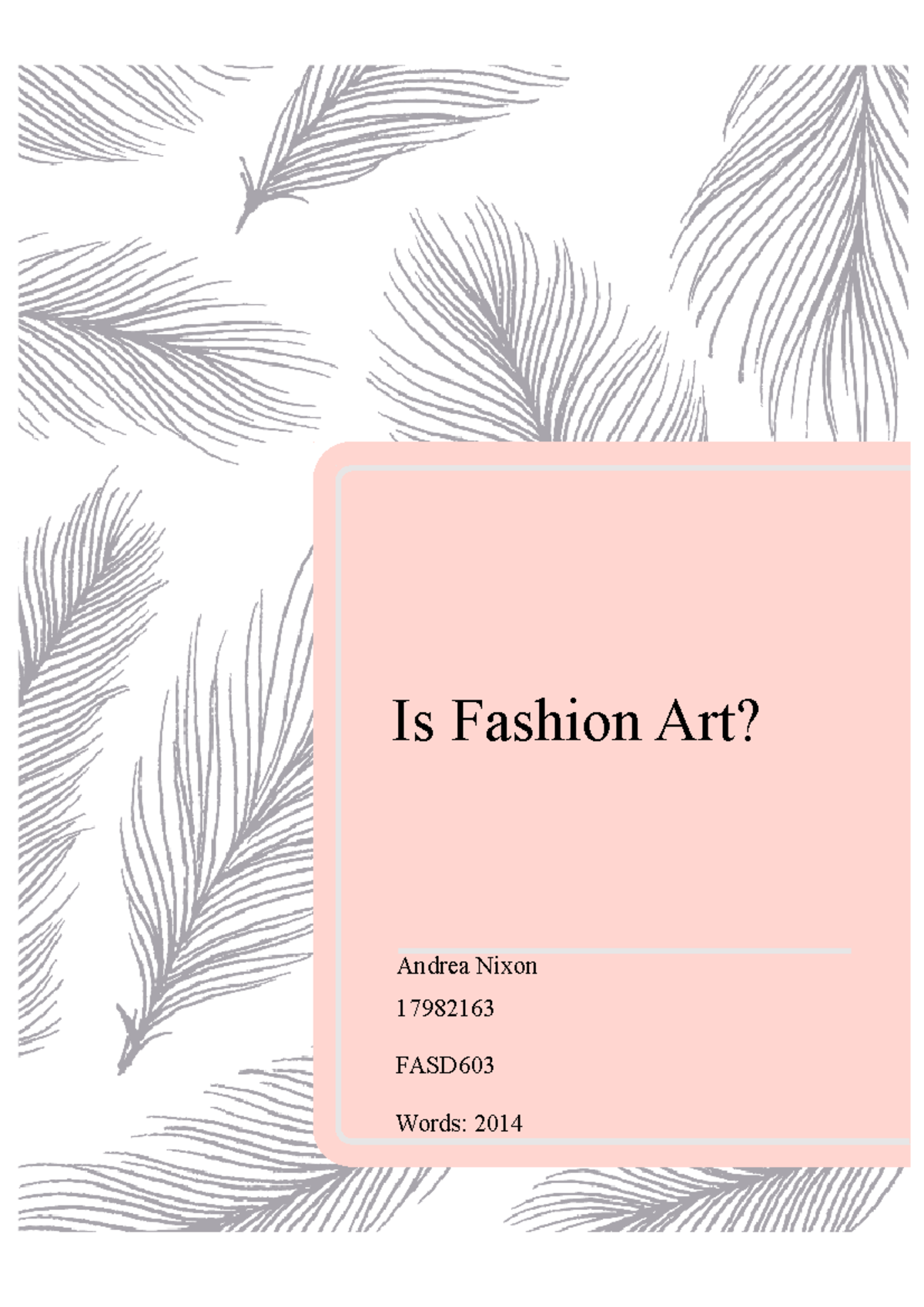 is fashion art essay