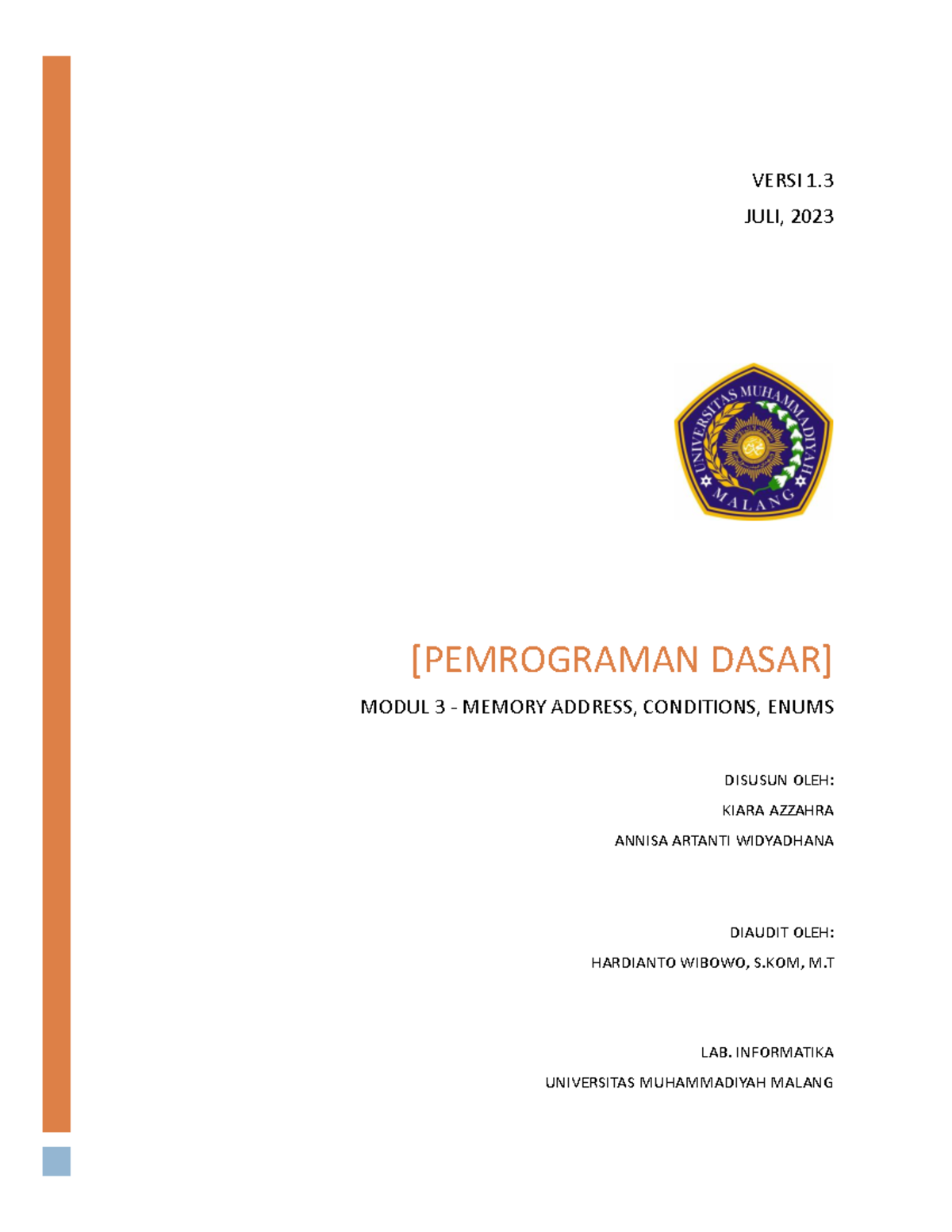 PD C Modul 3 8855 - [PEMROGRAMAN DASAR] MODUL 3 - MEMORY ADDRESS ...