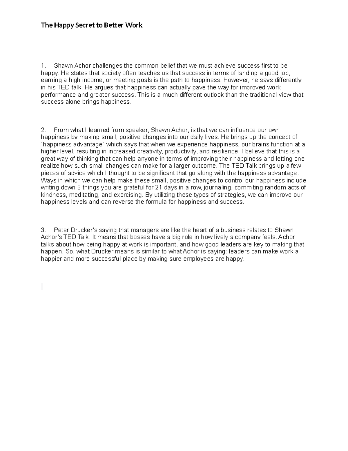 The Happy Secret to Better Work The Happy Secret to Better Work Shawn