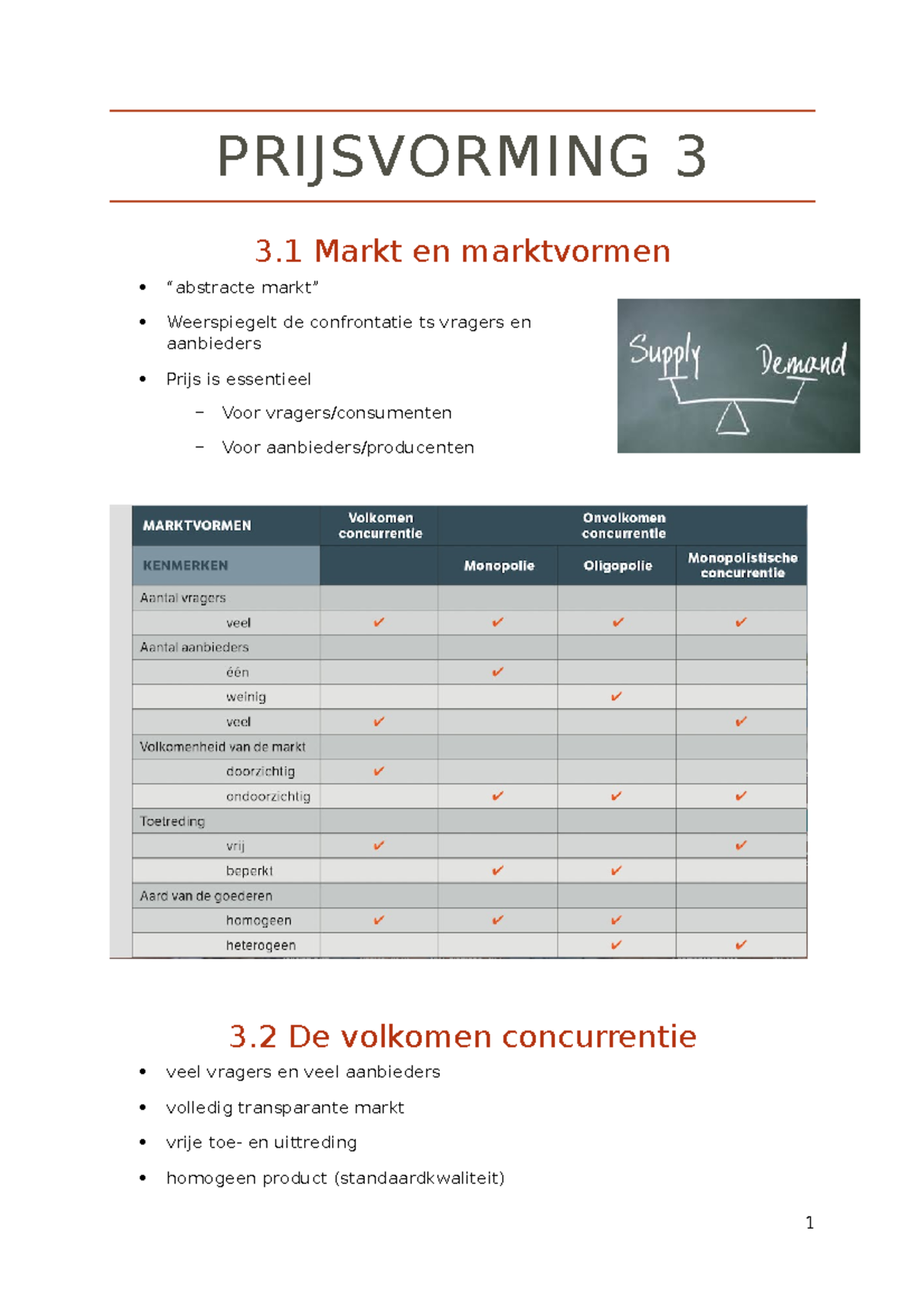 Samenvatting 3 Prijsvorming - PRIJSVORMING 3 3 Markt En Marktvormen ...