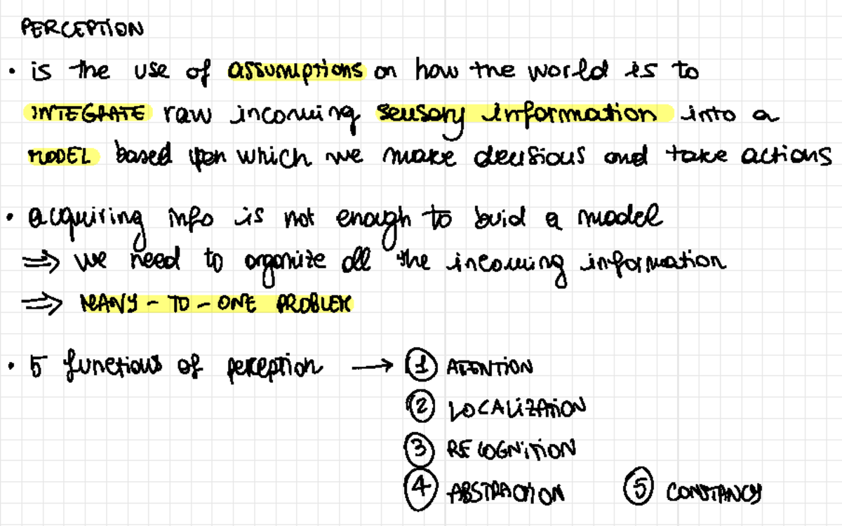 5 - Perception - Summary Of Chapter 5 (Atkinson And Hilgard's ...