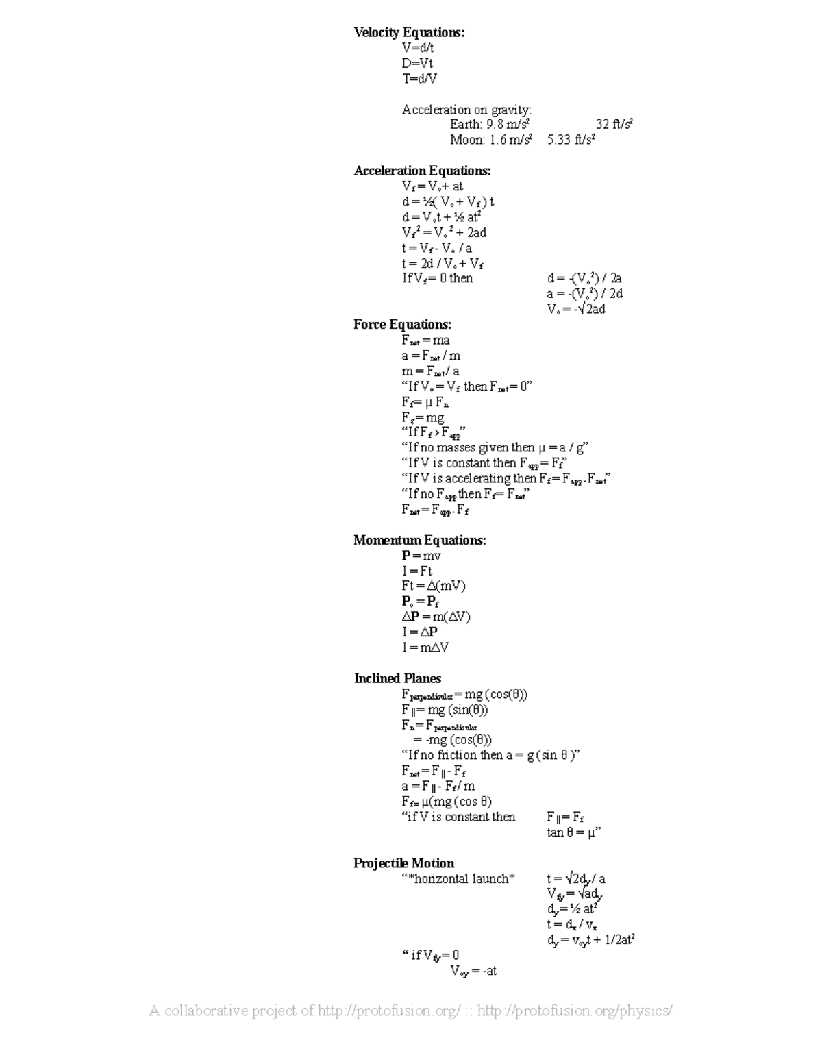 condensed-equations-velocity-equations-v-d-t-d-vt-t-d-v-acceleration