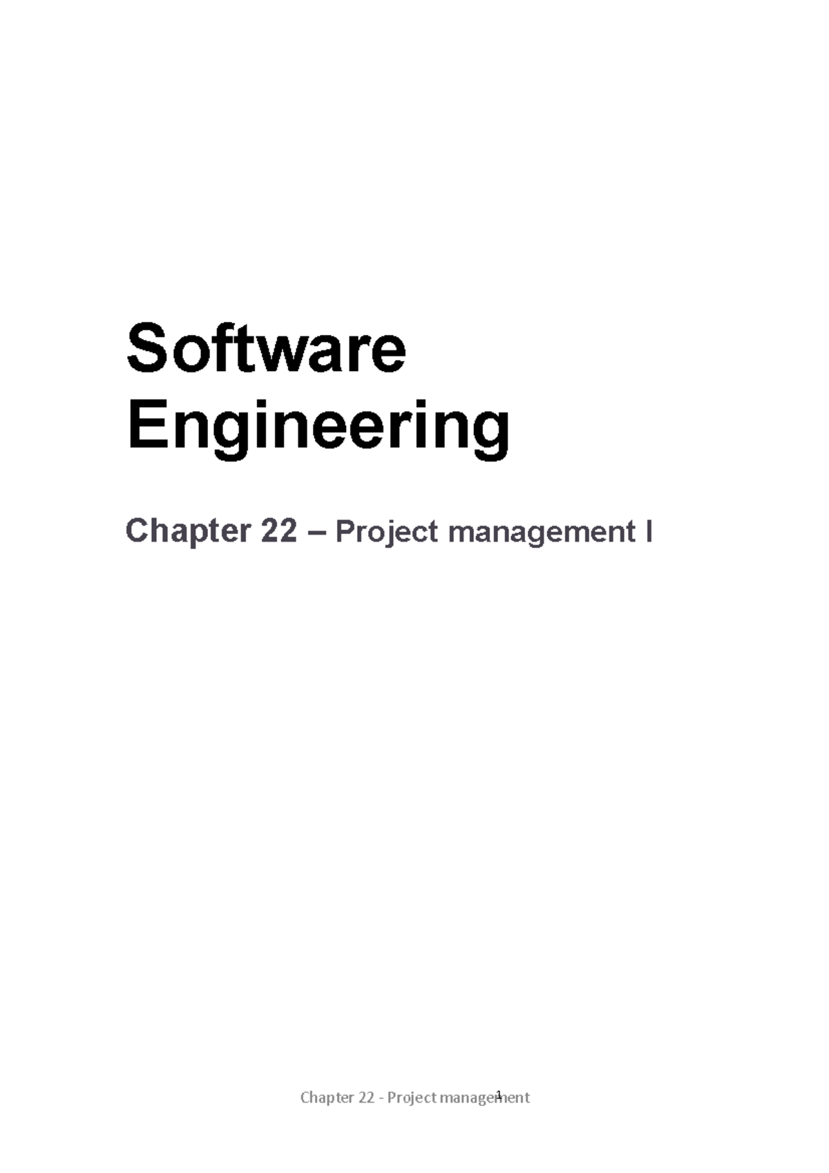 Software Engineering - Ch22 Project management Lecture 1 - Software ...
