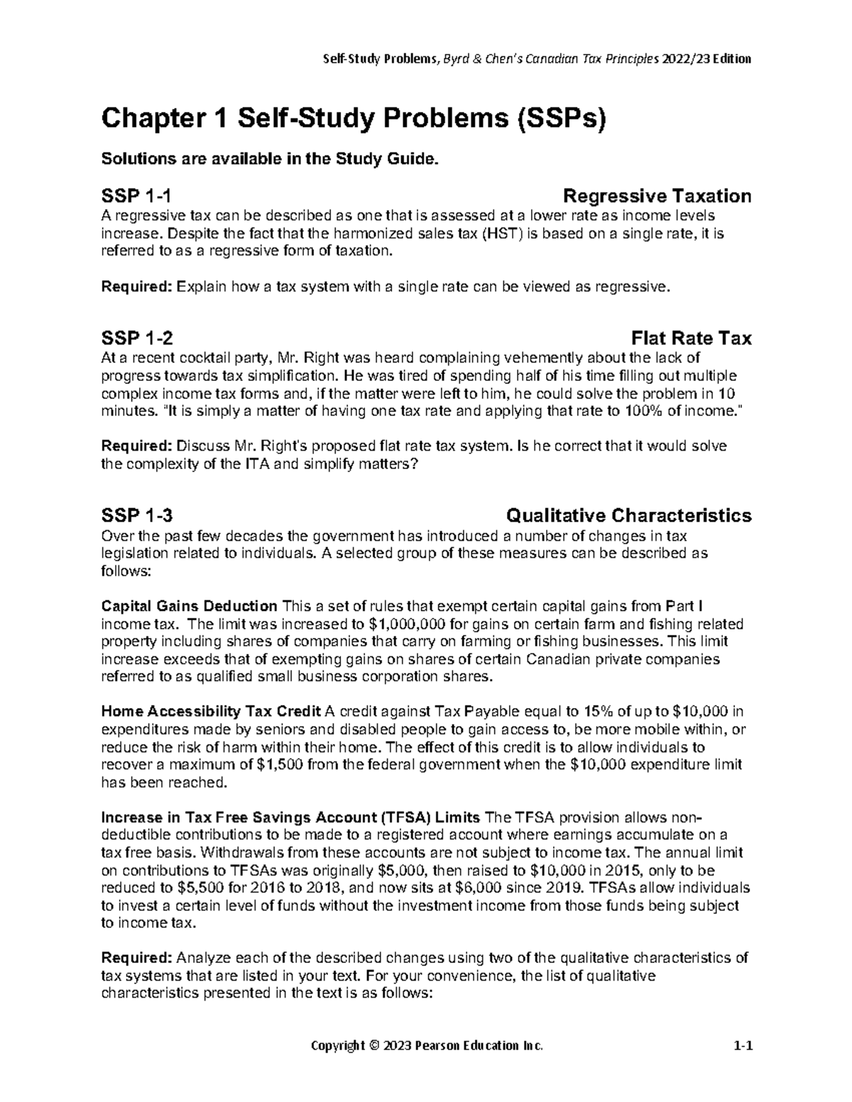 Byrd Chen 2022 Ch01 SSP - acct yieh - Chapter 1 Self-Study Problems ...