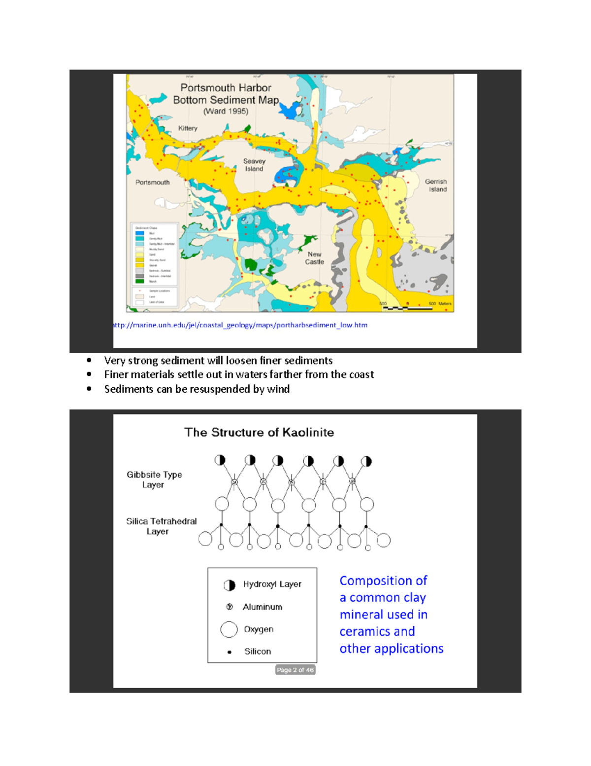 Lecture 15 Notes - Very strong sediment will loosen finer sediments ...