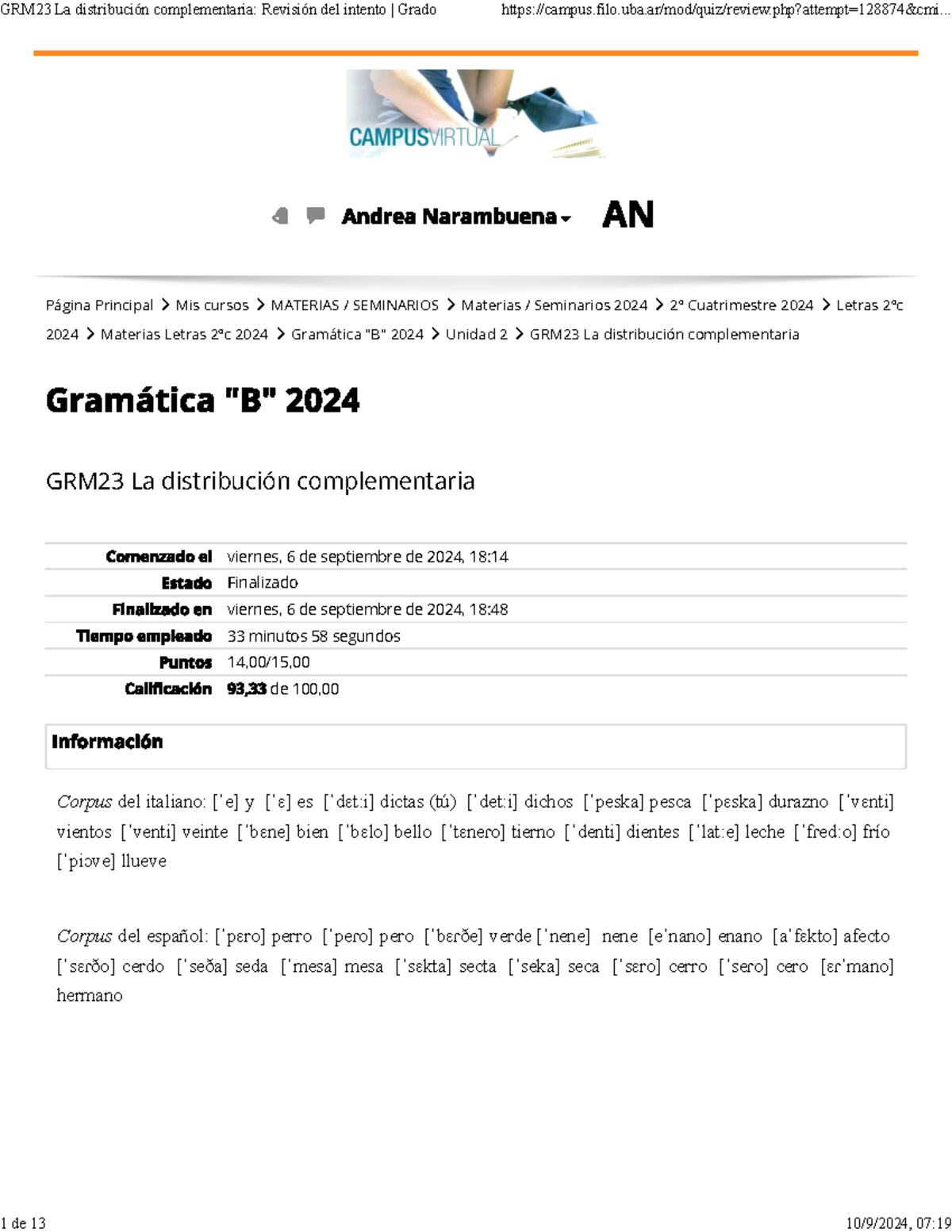 GRM23 La distribución complementaria Revisión del intento Grado - GRM23 ...