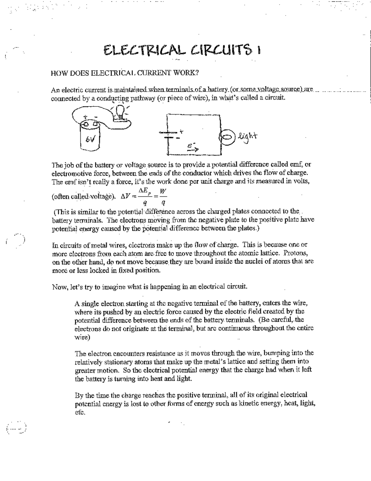 Elec Circuits - Notes - PHYS 206 - Studocu