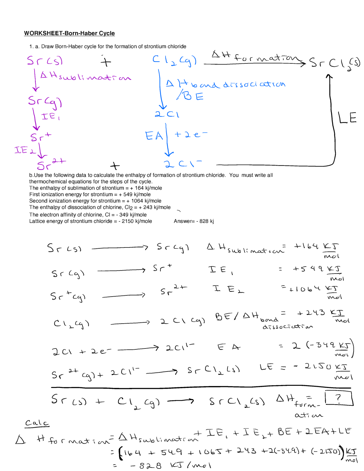 born haber cycle problems pdf