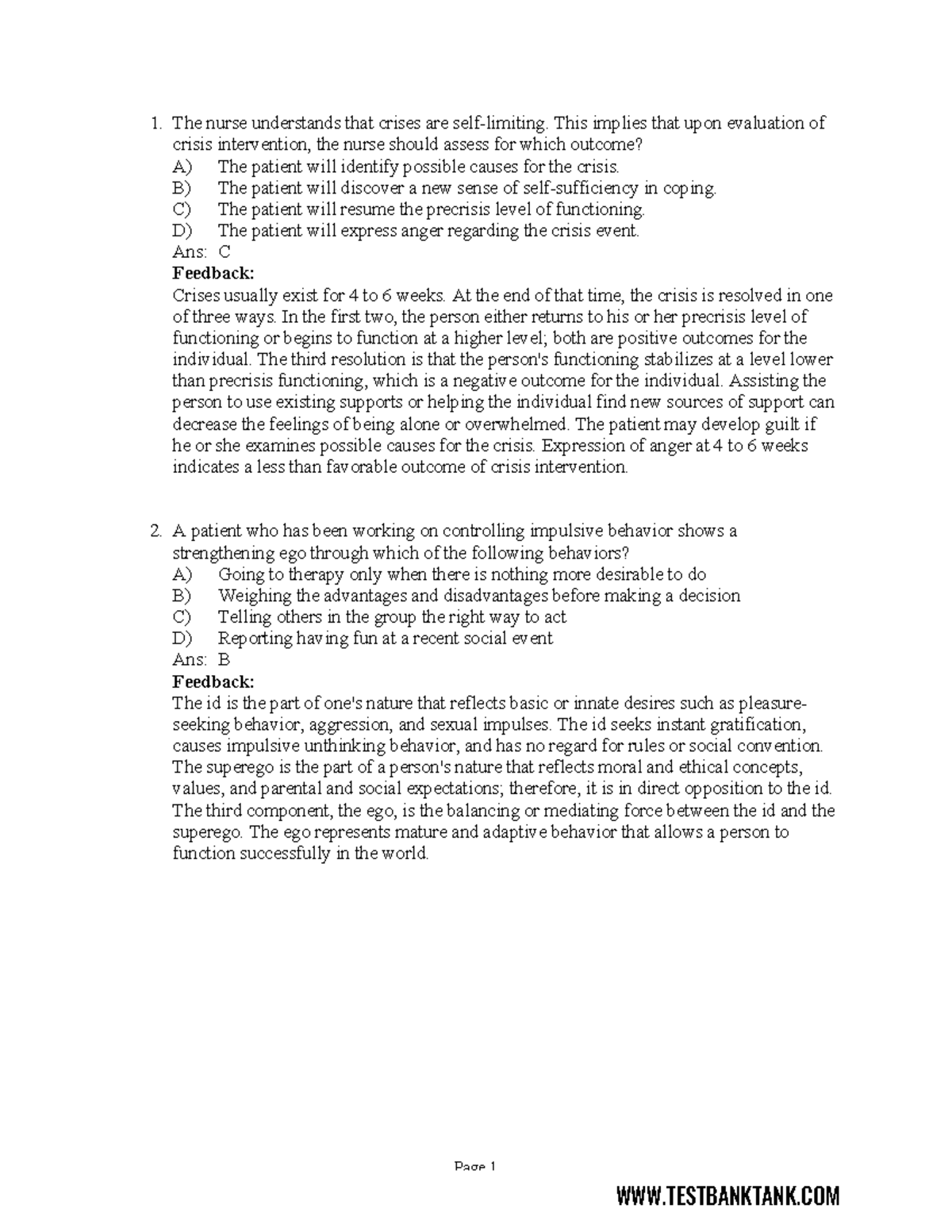 Ch 3- Psychosocial Theories And Therapy-Test-Bank-Tank - Page 1 The ...