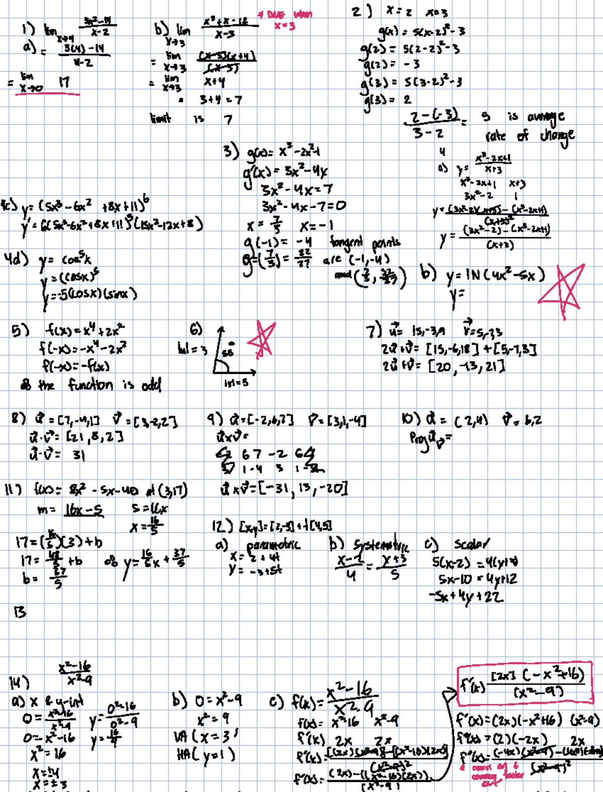 ILC EXAM - my work for the calc ilc exam - IEI III 3 25 3 limit is 7 43 ...