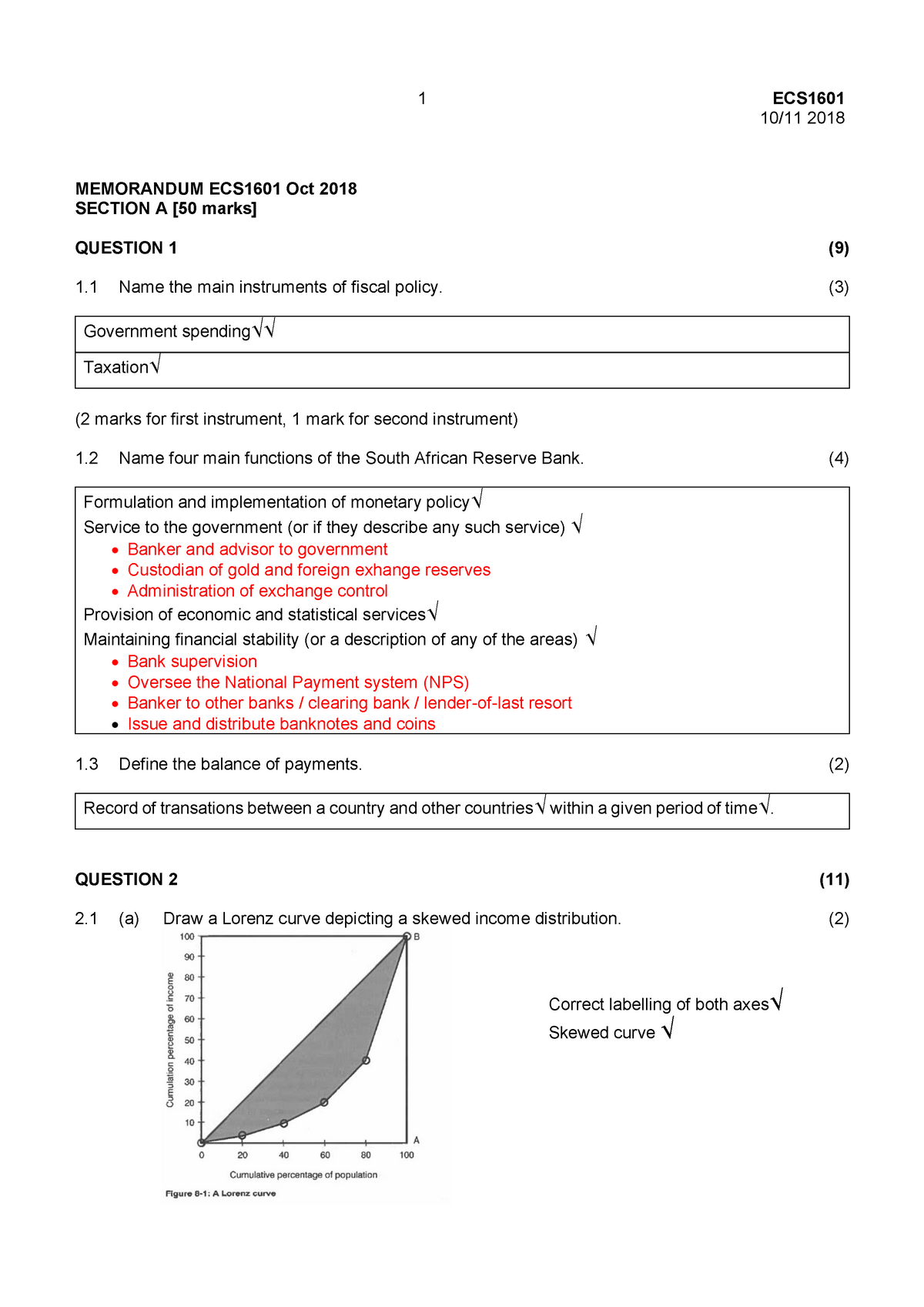 economics grade 11 assignment 2020 memorandum pdf