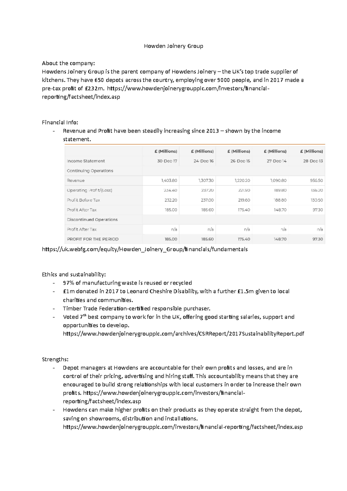 Howdens Joinery Group research - Howden Joinery Group About the company ...