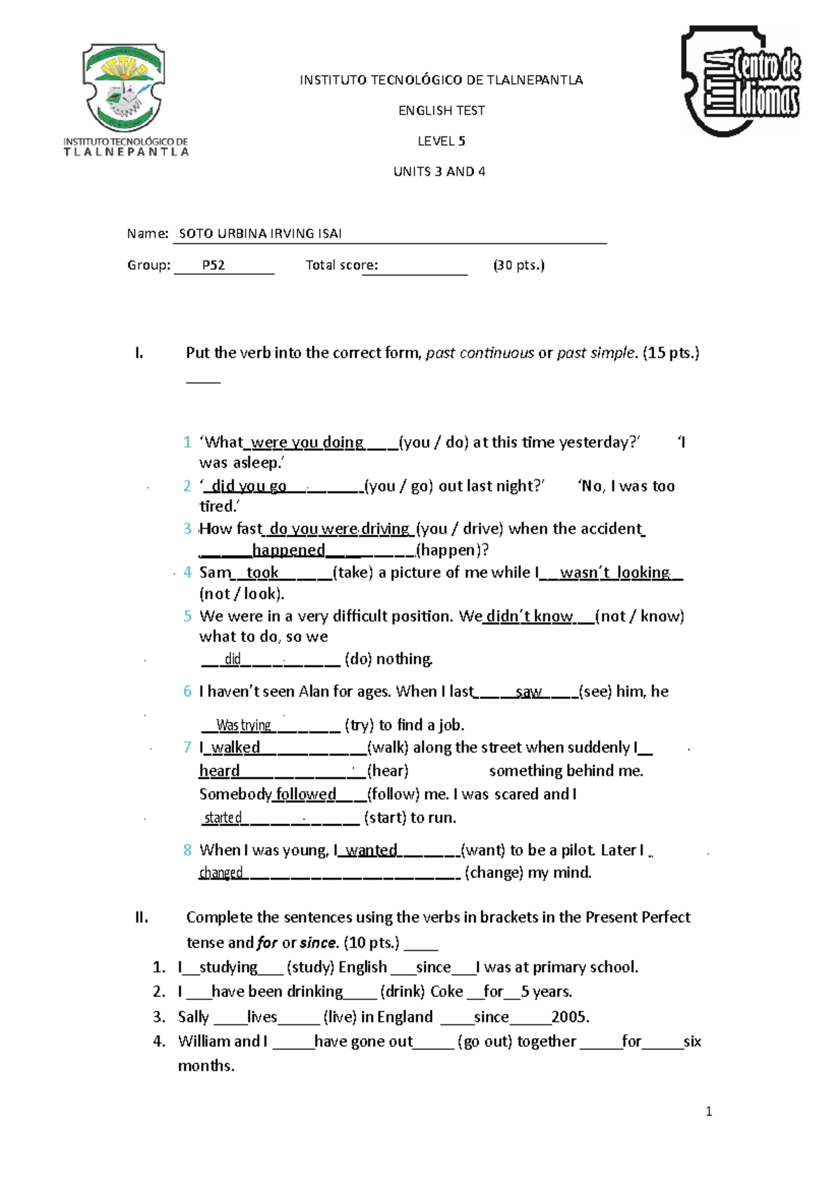 Examen Irving SOTO uni3y4recuperacion - INSTITUTO TECNOLÓGICO DE ...