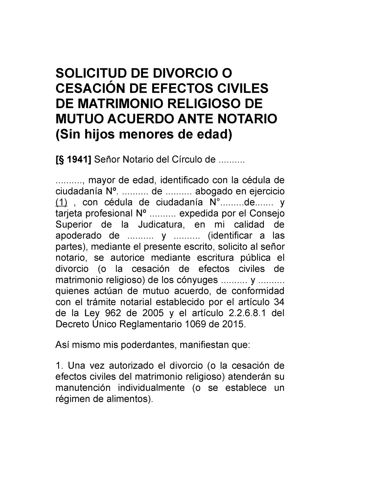 Legis Xperta Solicitud De Divorcio O Cesación De Ef Solicitud De