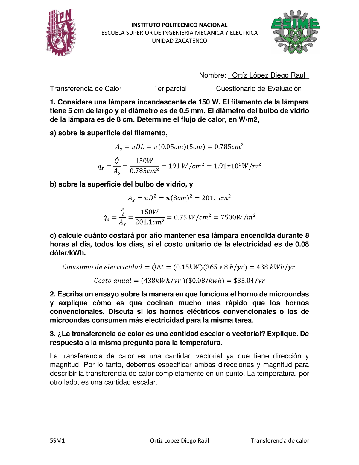 Cuestionario Evaluación 5SM1 Primer Parcial - INSTITUTO POLITECNICO ...