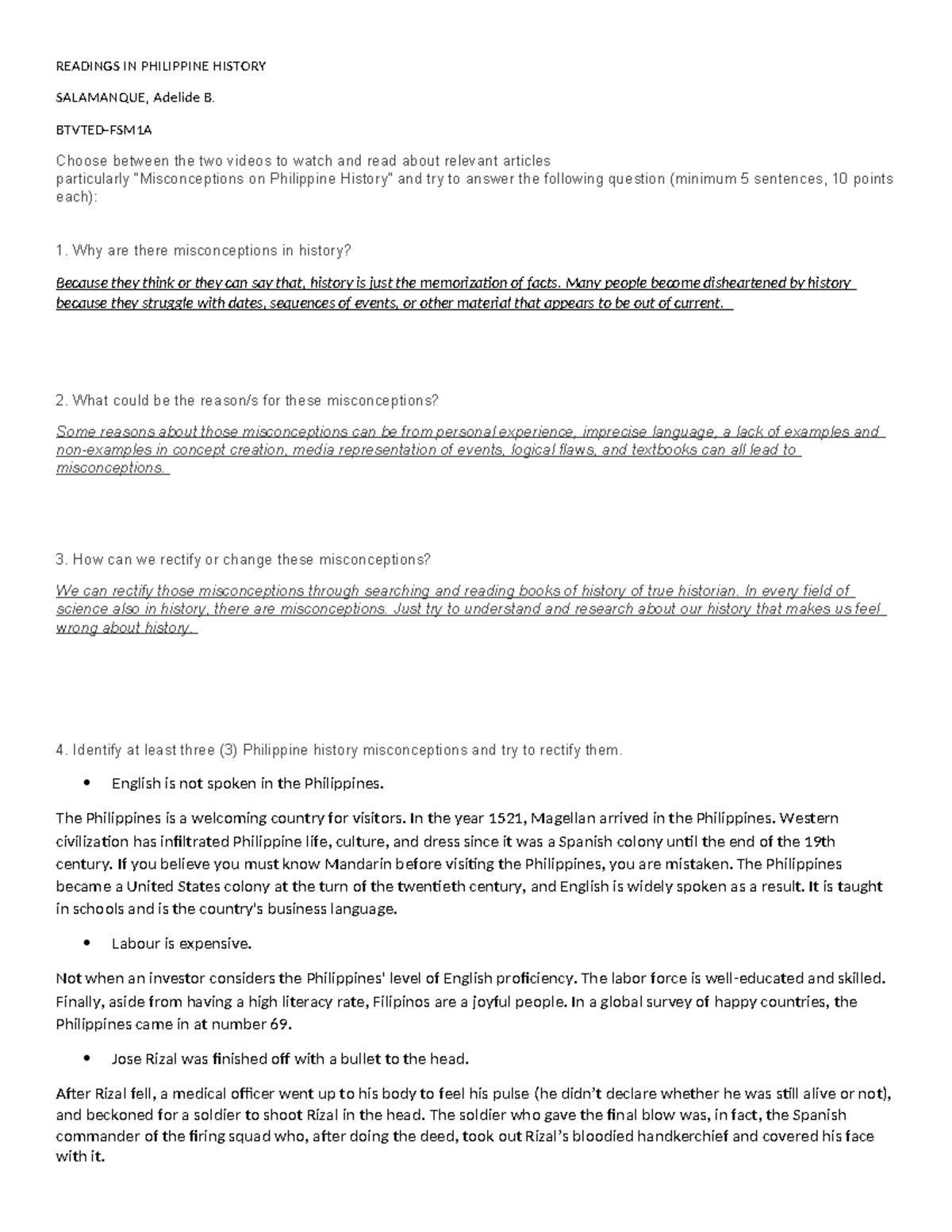 “Misconceptions on Philippine History” - READINGS IN PHILIPPINE HISTORY ...