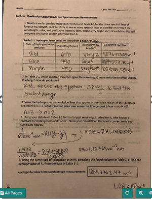 Chem 152 Lab 1 - Lab 1 For Chem 152 With Notes From TA - CHEM 152 - Studocu