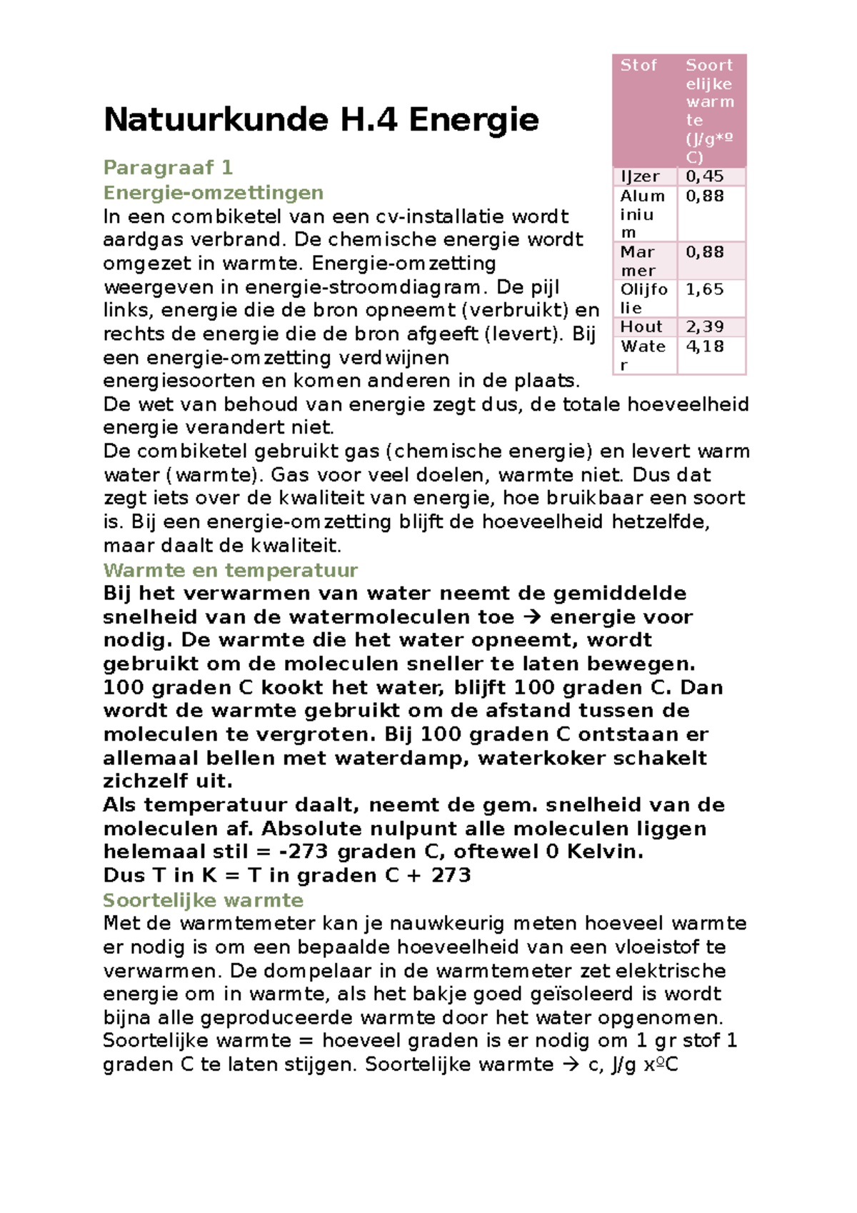 Natuurkunde Nova Hoofdstuk 4 - Natuurkunde H Energie Paragraaf 1 ...