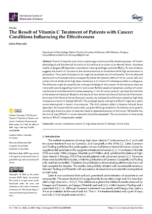 Vit C vs tumores murinos - The Effect of High Dose Intravenous Vitamin ...