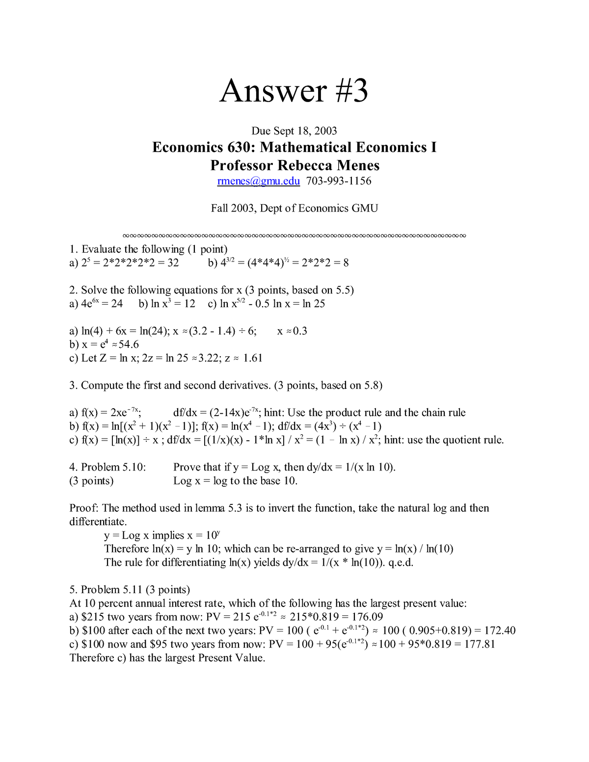 Econ 630 Ans 03 - mô hình toán kinh tế - Answer Due Sept 18, 2003 ...